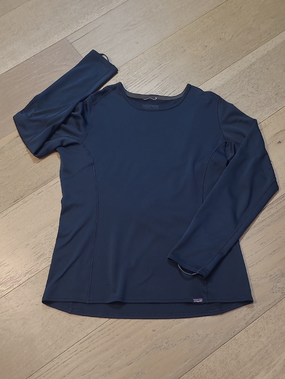 Patagonia Capilene Shirt Women's sz M Navy Blue Long Sleeve Base Layer Shirt